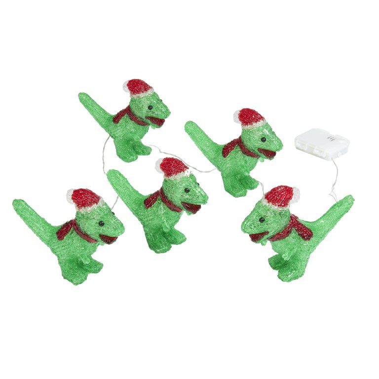 Three Kings Set of 5 Dinosaur Christmas Lights 5050642094474